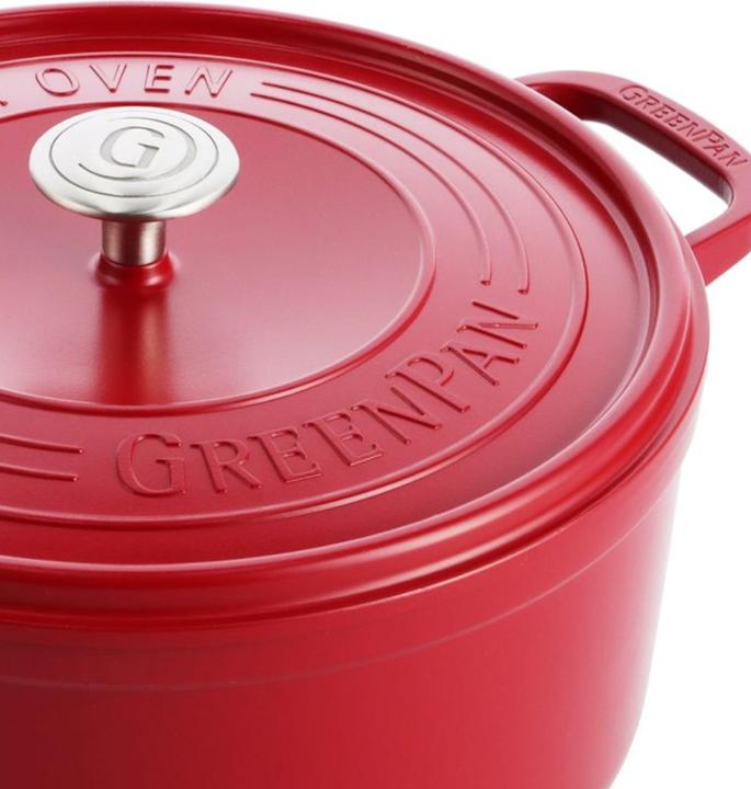 Produktbild Greenpan Featherweights Stoofpot met keramische antikleeflaag met deksel RED 22cm (Bräter + Schmortopf, Aluminium, 22 x 9.40 cm)