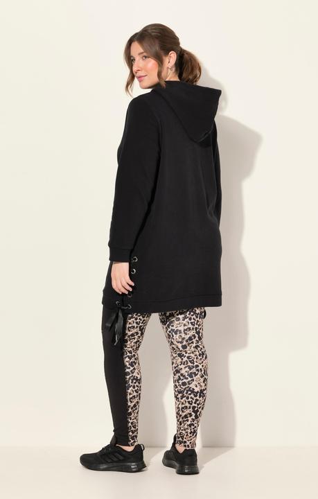 Produktbild Ulla Popken Long-Hoodie, Satinbänder, Kapuze, Langarm (50, 52)