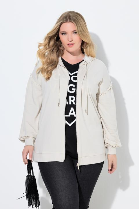 Produktbild Miamoda Sweatjacke, Loose Fit, Kapuze mit Glitzer-Blüten (52)