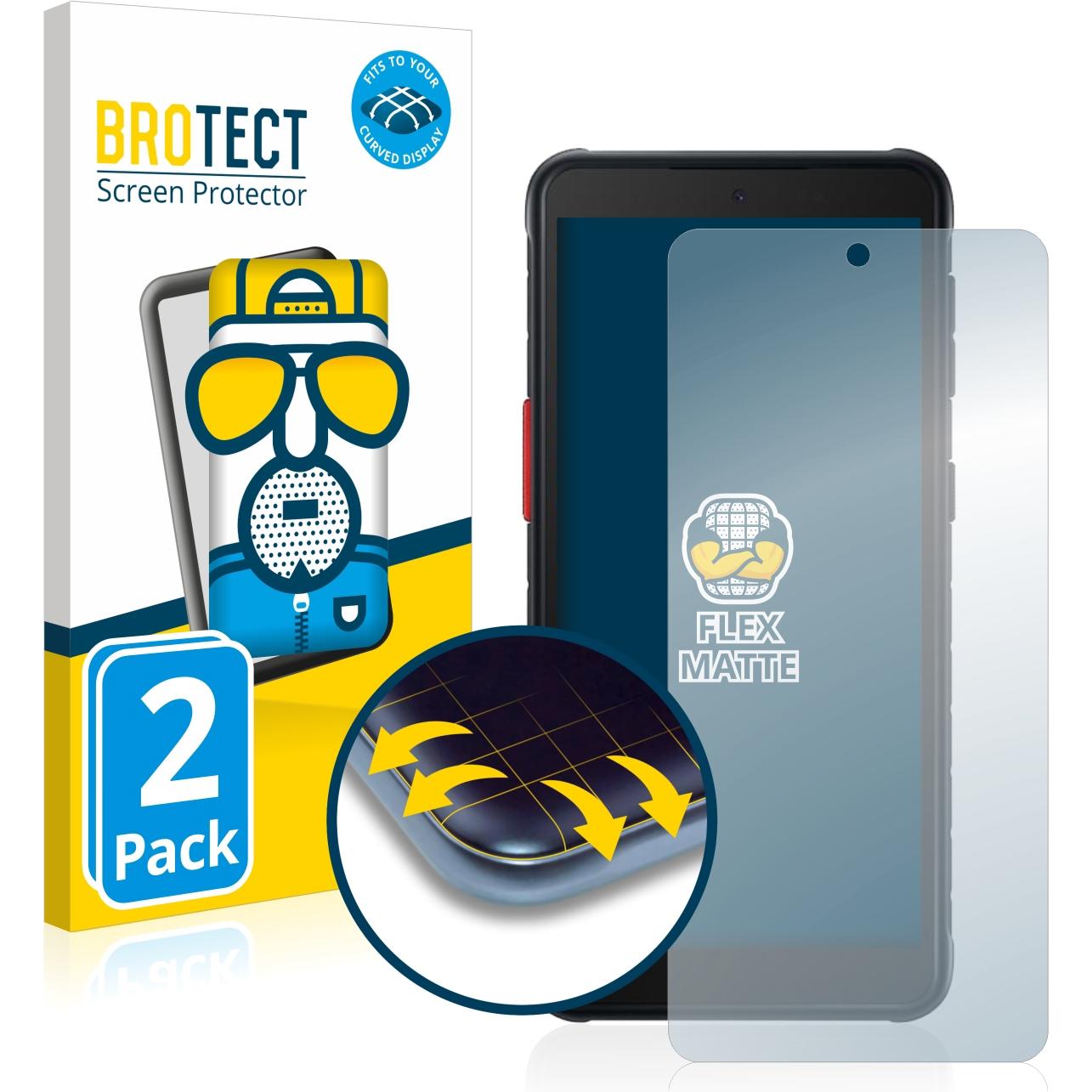 Thumbnail - BROTECT Full-Cover Displayschutz Matt (2 Stück, Samsung Galaxy Xcover 5), Smartphone Schutzfolie, Grau