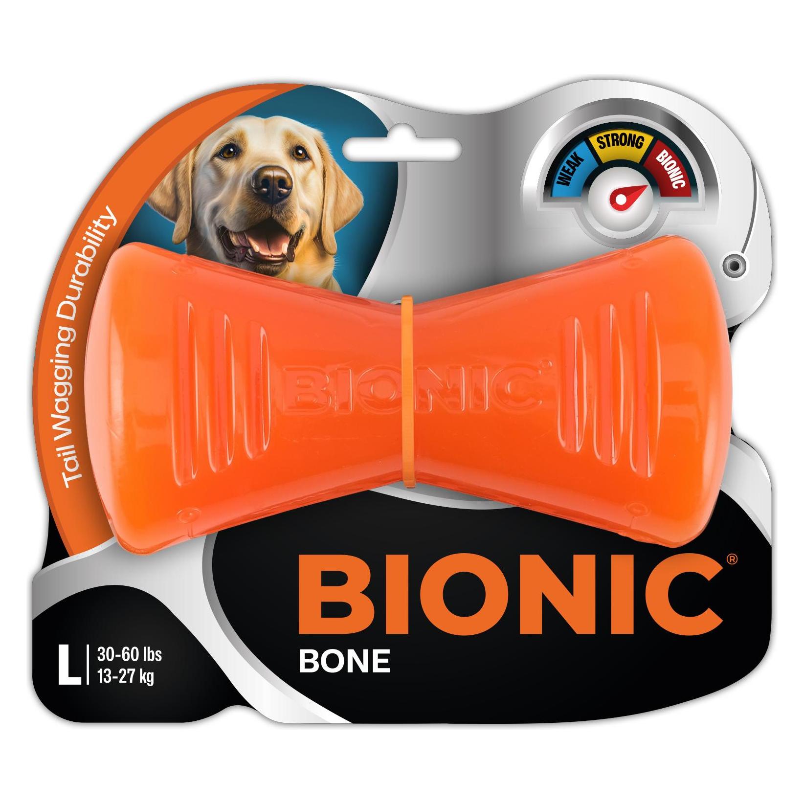 BIONIC-Bionic Jouet Chien Os Orange L - 15 x 8 6,5 cm