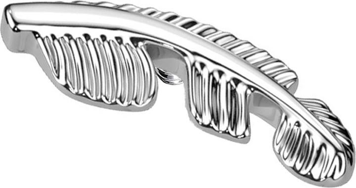 Actual product image Star Piercing Dermal Anchor Feather silver (without brass, Titanium)