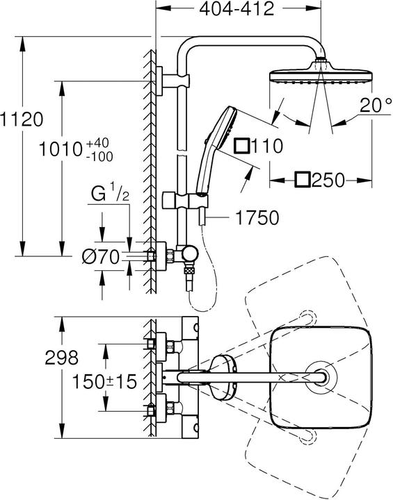Produktbild Grohe Vitalio Comfort 250