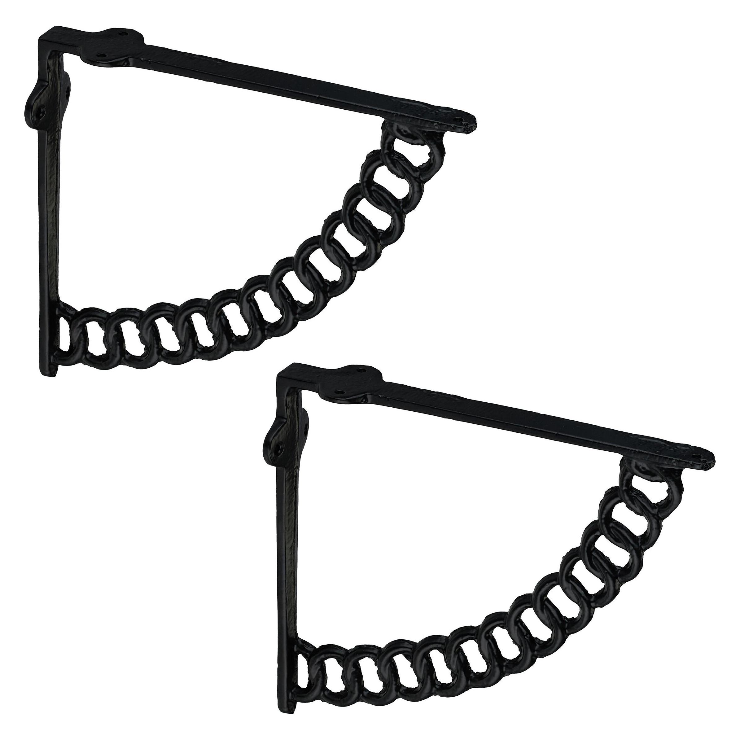 Relaxdays, Plank Accessoires, Regalträger 2er Set Ketten-Design