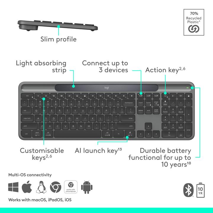 Actual product image Logitech Signature Slim Solar+ (CH, Wireless)