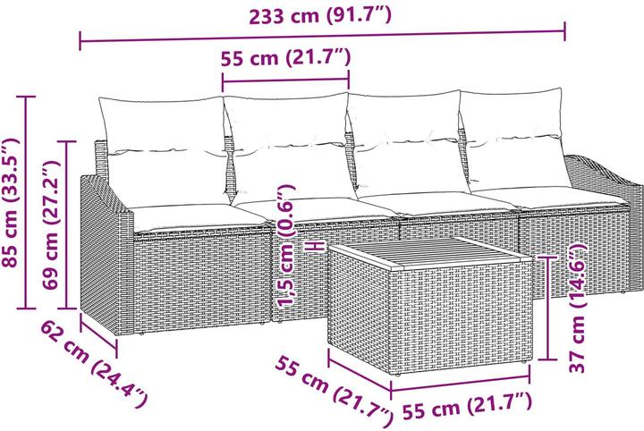 Produktbild vidaXL Gartensofa-set