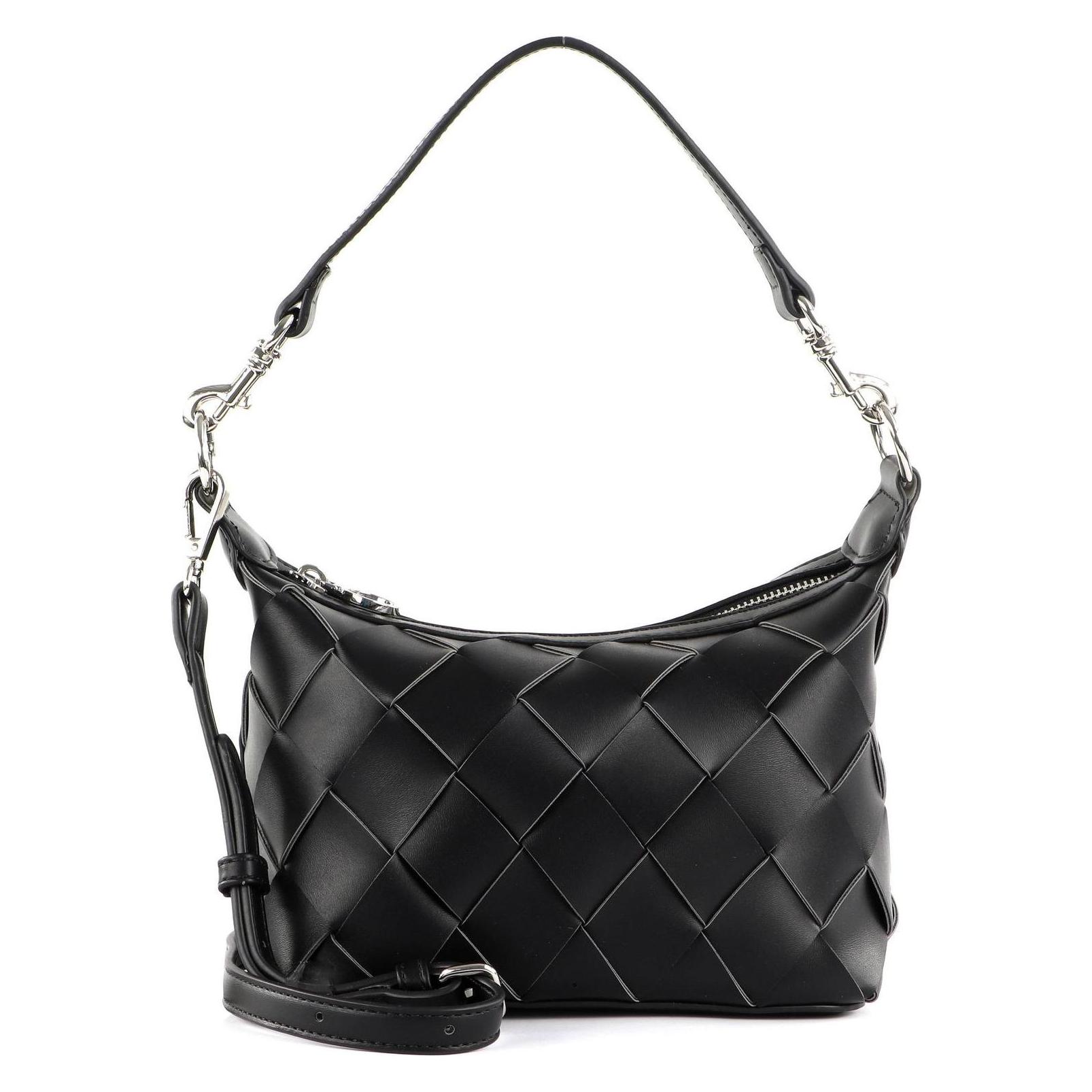 Seidenfelt, Damen, Handtasche, SFM247 Midi Hobo, Schwarz