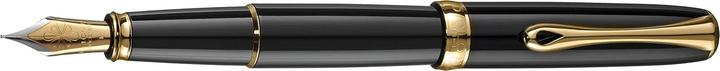 Diplomat Stylo plume Excellence A2 laqué noir doré M (Noir/Or, 1 x)