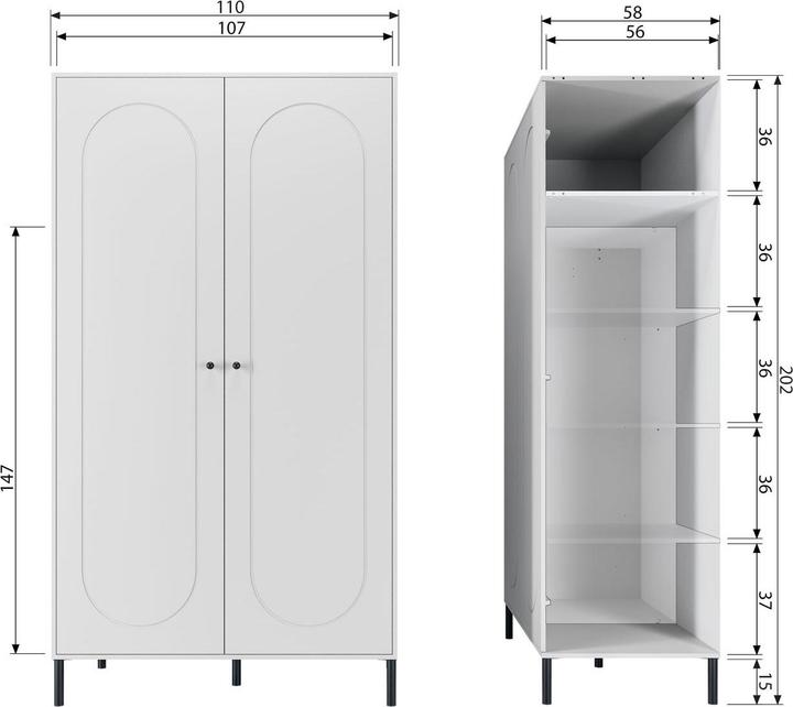Produktbild Woood Kleiderschrank (110 x 58 x 202 cm)