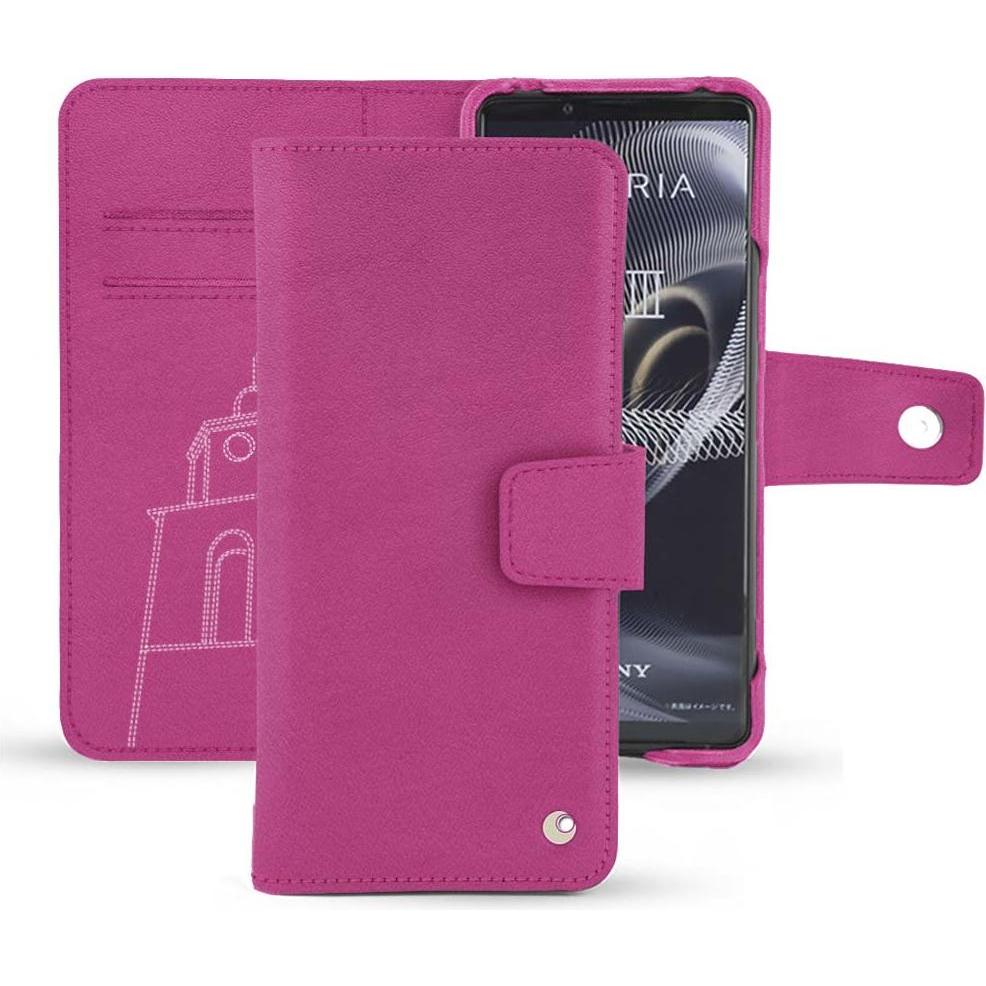 Noreve Lederschutzhülle Wallet (Sony Xperia 5 III), Smartphone Hülle, Rosa