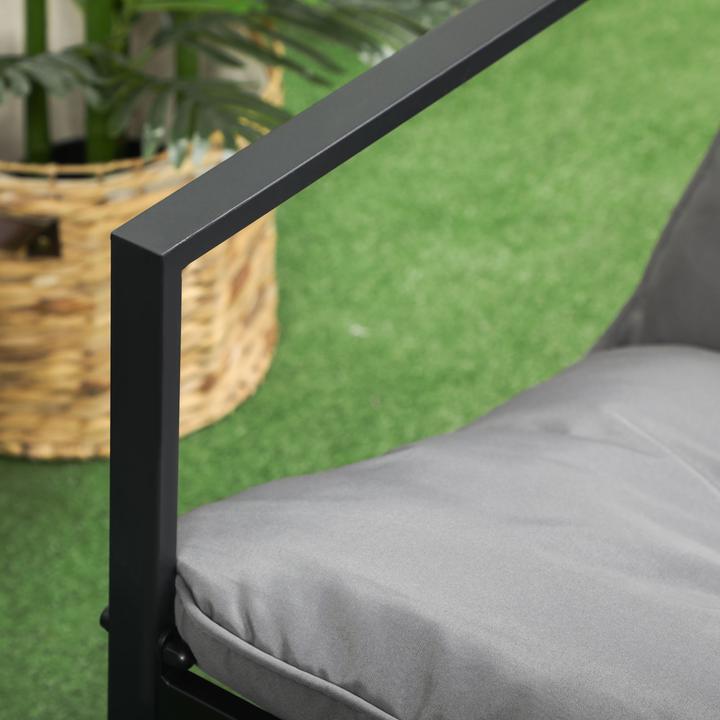 Immagine prodotto Outsunny Gartenmöbel-Set Stahl, Polyester Grau+Schwarz
