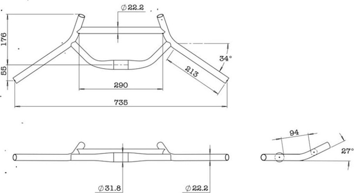 Produktbild Surly Moloko Lenker - Schwarz (31.80 mm)