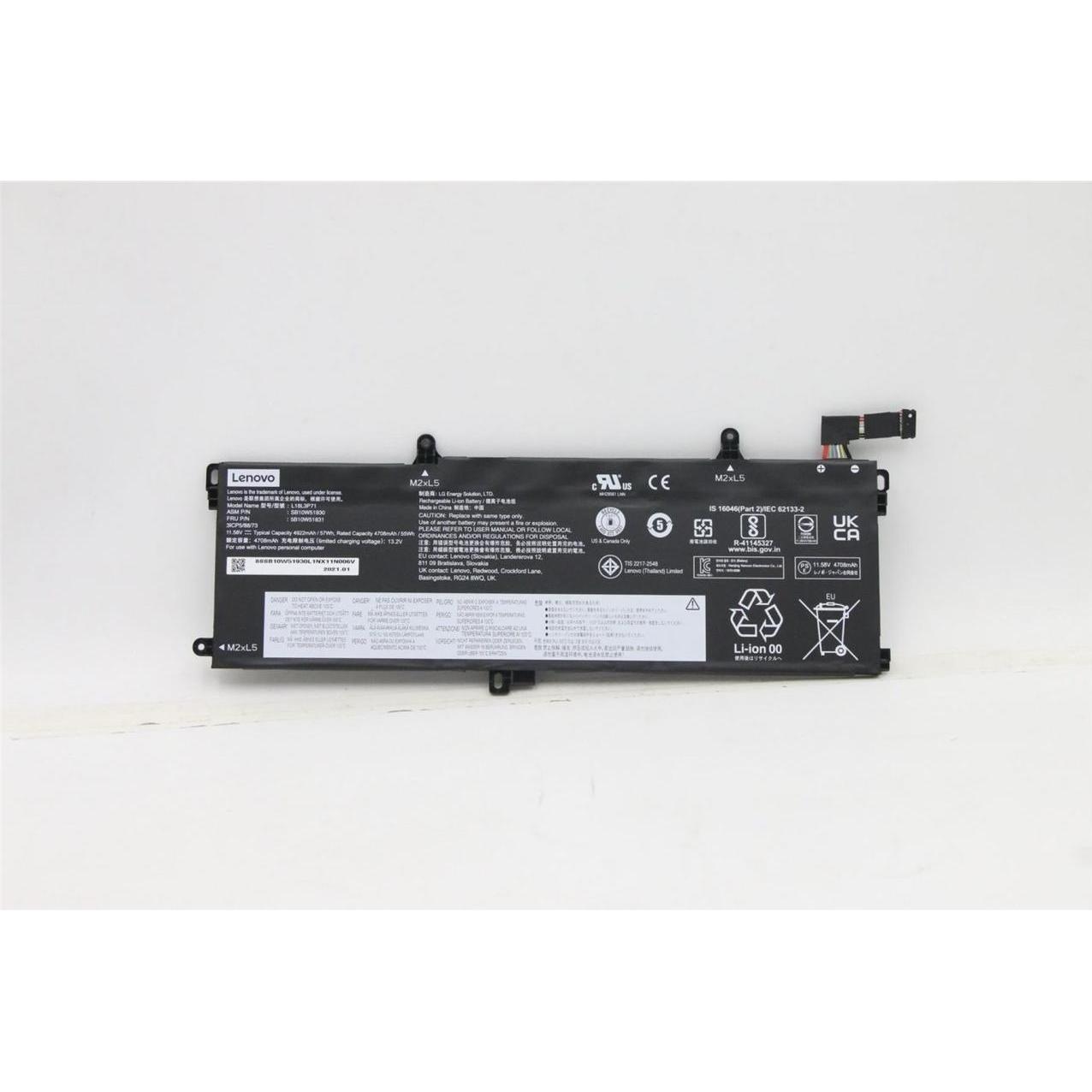 Lenovo Internal, 3c, 57Wh, LiIon, LGC (4 Zellen), Notebook Akku