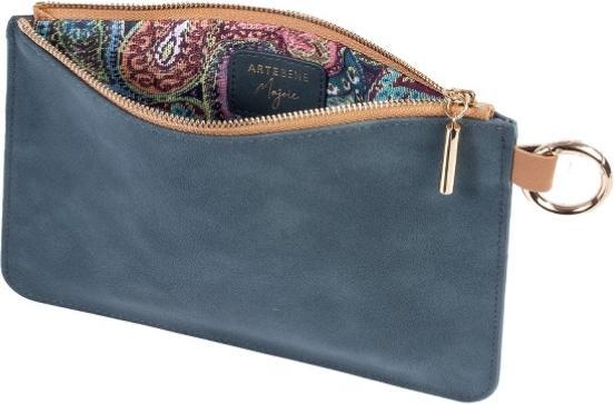 Actual product image Artebene MAJOIE cosmetic bag soft blue - Vegan leather bag with snap hook
