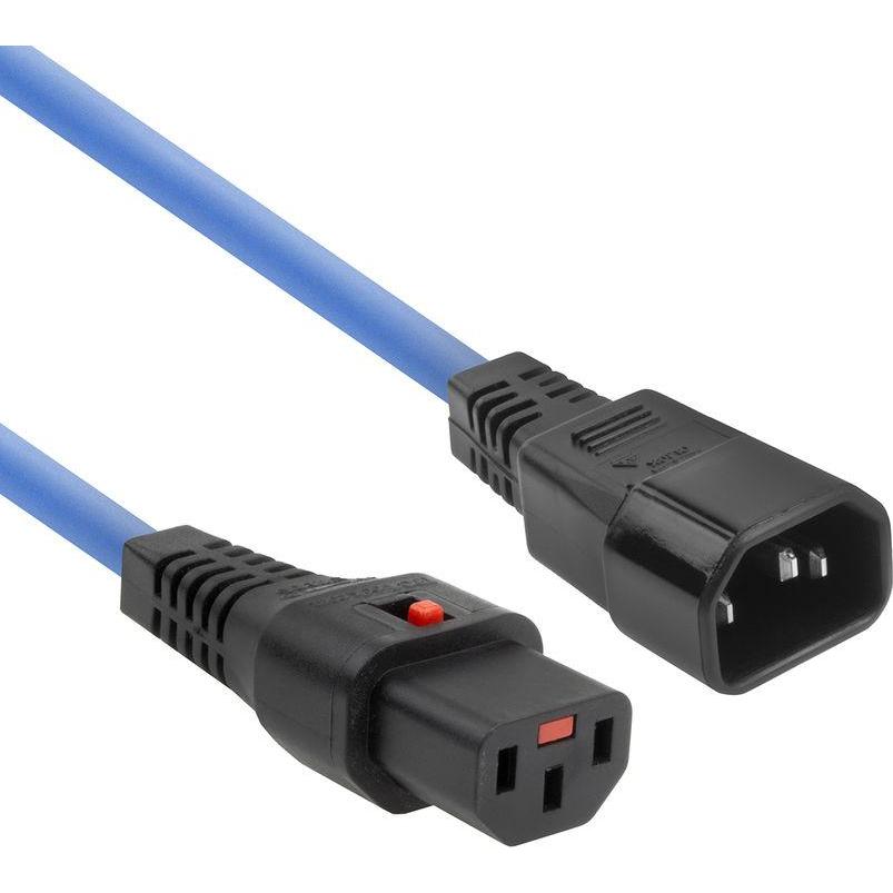 Iec Lock 230V connection cable C13 lockable - C14 blue 0.50 m (0.50 m), Stromkabel