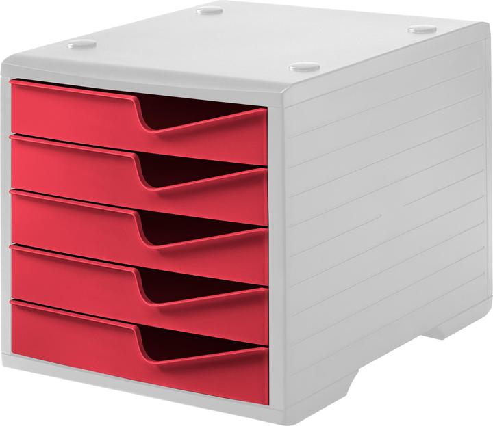 Drawers: cranberry, Housing: Grey