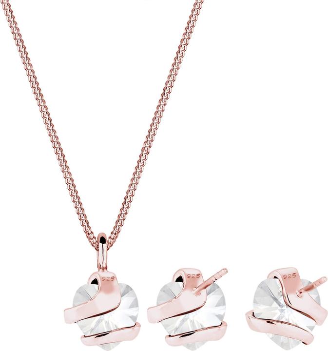 Immagine prodotto Elli Set di gioielli Cuore Cristalli Glamour Argento 925 (Cristallo di vetro, Argento 925)