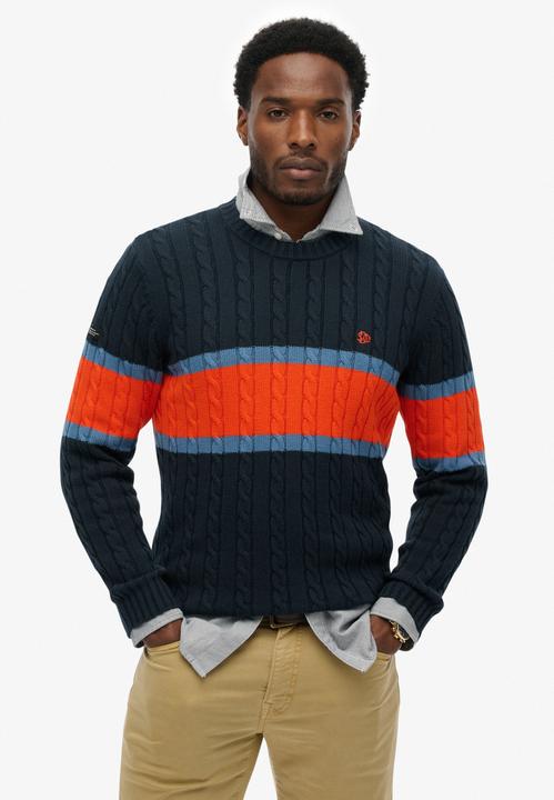Produktbild Superdry Gestreifter Pullover aus gedrehtem Baumwollstrick (S)