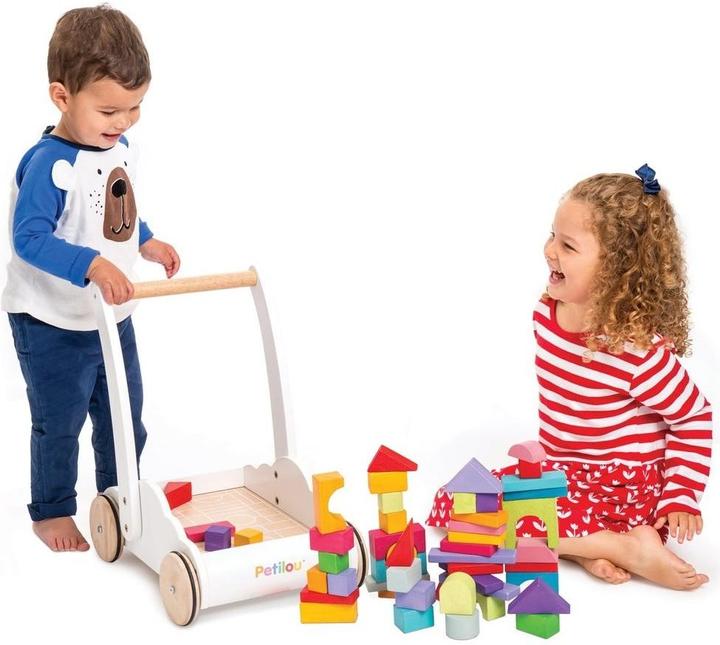 Actual product image Le Toy Van Baby walker with blocks in rainbow colours