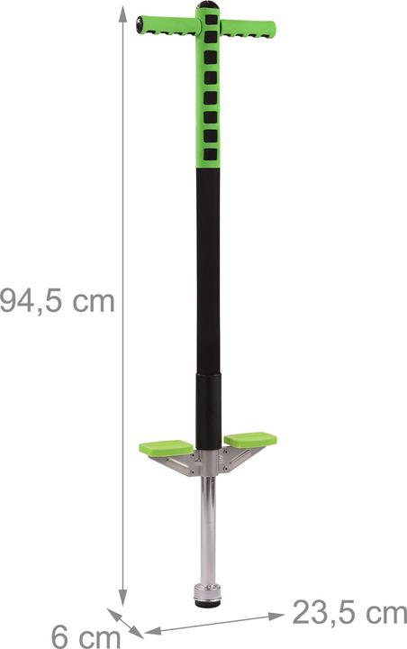 Actual product image Relaxdays - Pogo Stick für Kinder 35 kg, Grün/Schwarz/Silber