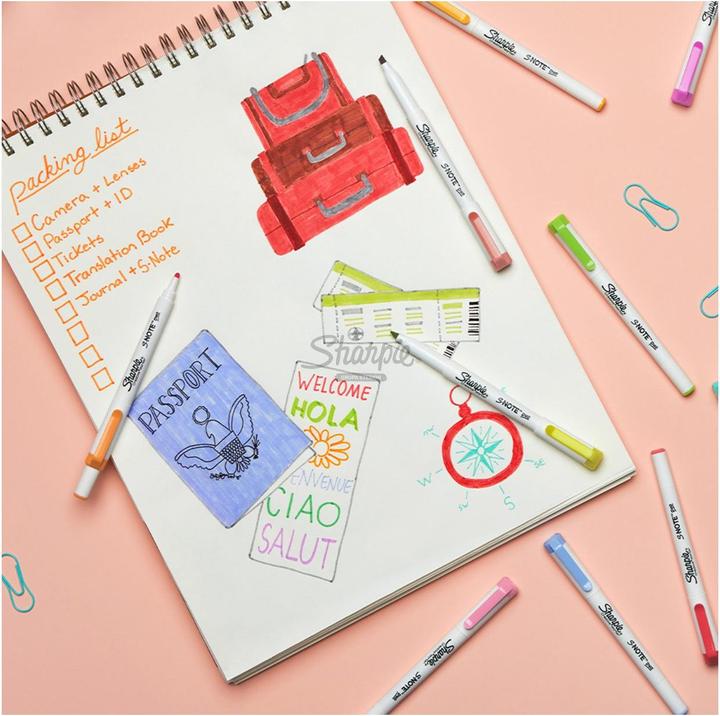 Produktbild Sharpie Textmarker S-Note DUO Keil- und Rundspitze 16er Blister (Light Gray, Autumn Sunset, Raspberry, Honey, Daffodil (Narzisse), Cinnamon, blue dusk, Kiwi, Lavender, Mango, Limeade, Periwinkle, Sea Green, Guava, hadrangea blue (Hortensie), Carnation (Nelke), 3.50 mm, 16 x)
