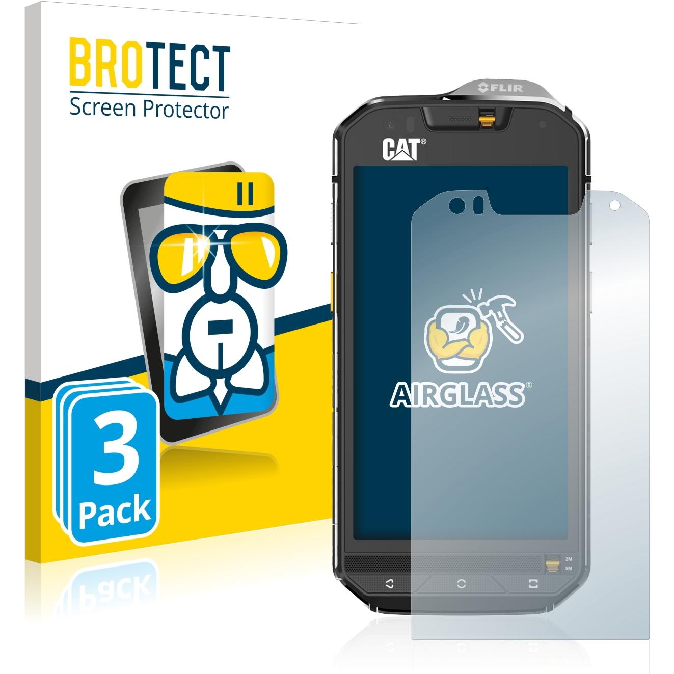 Thumbnail - BROTECT AirGlass Panzerglasfolie (3 Stück, CAT S60), Smartphone Schutzfolie, Transparent