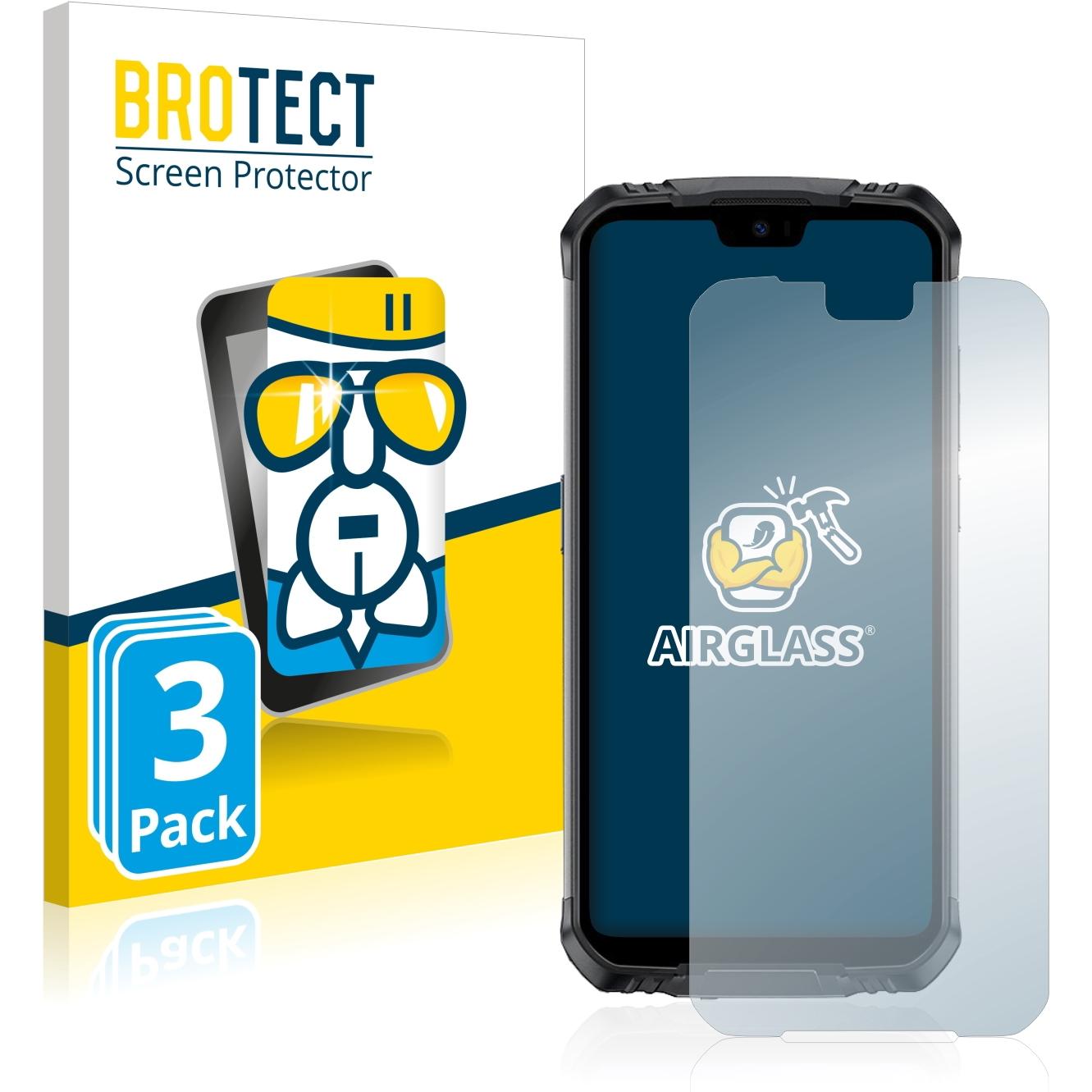 BROTECT AirGlass Panzerglasfolie (3 Stück, Doogee S68 Pro), Smartphone Schutzfolie, Transparent