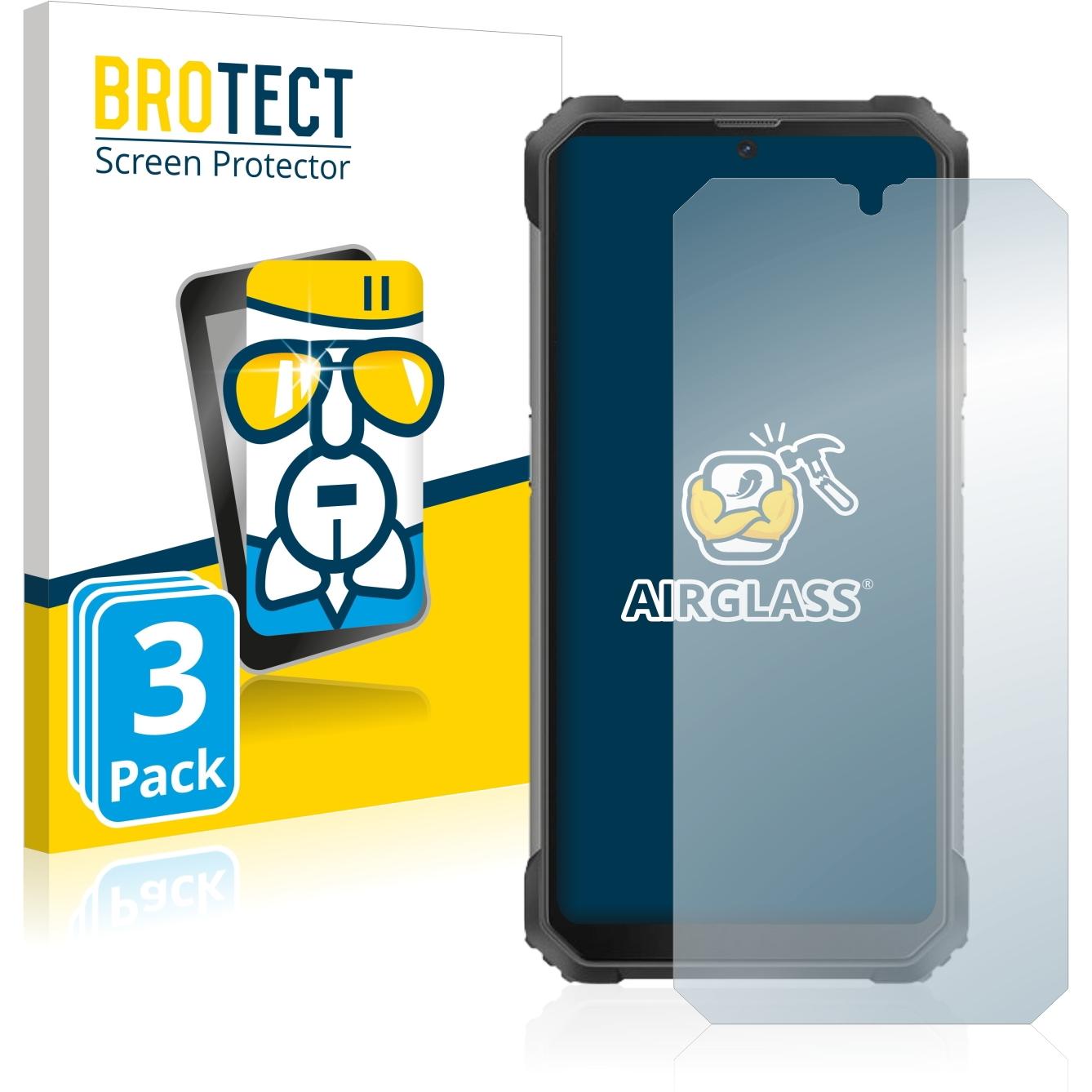 BROTECT AirGlass Panzerglasfolie (3 Stück, Blackview BV8800), Smartphone Schutzfolie, Transparent