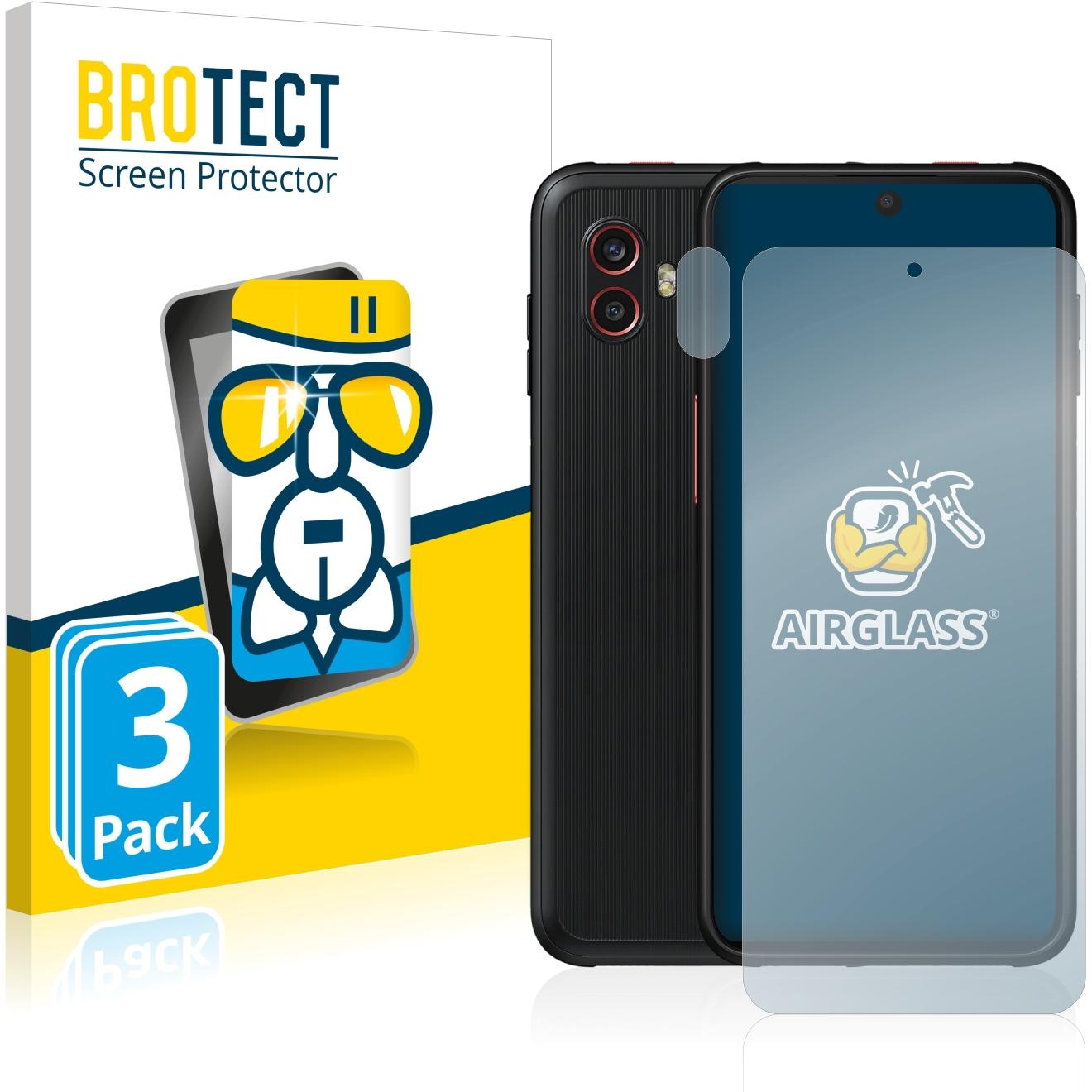 BROTECT AirGlass Panzerglasfolie (3 Stück, Samsung Galaxy XCover 6 Pro), Smartphone Schutzfolie, Transparent