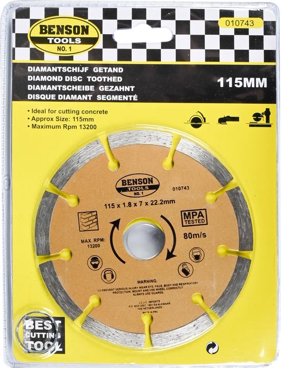 Image du produit Benson Disque diamant 115 mm segmenté