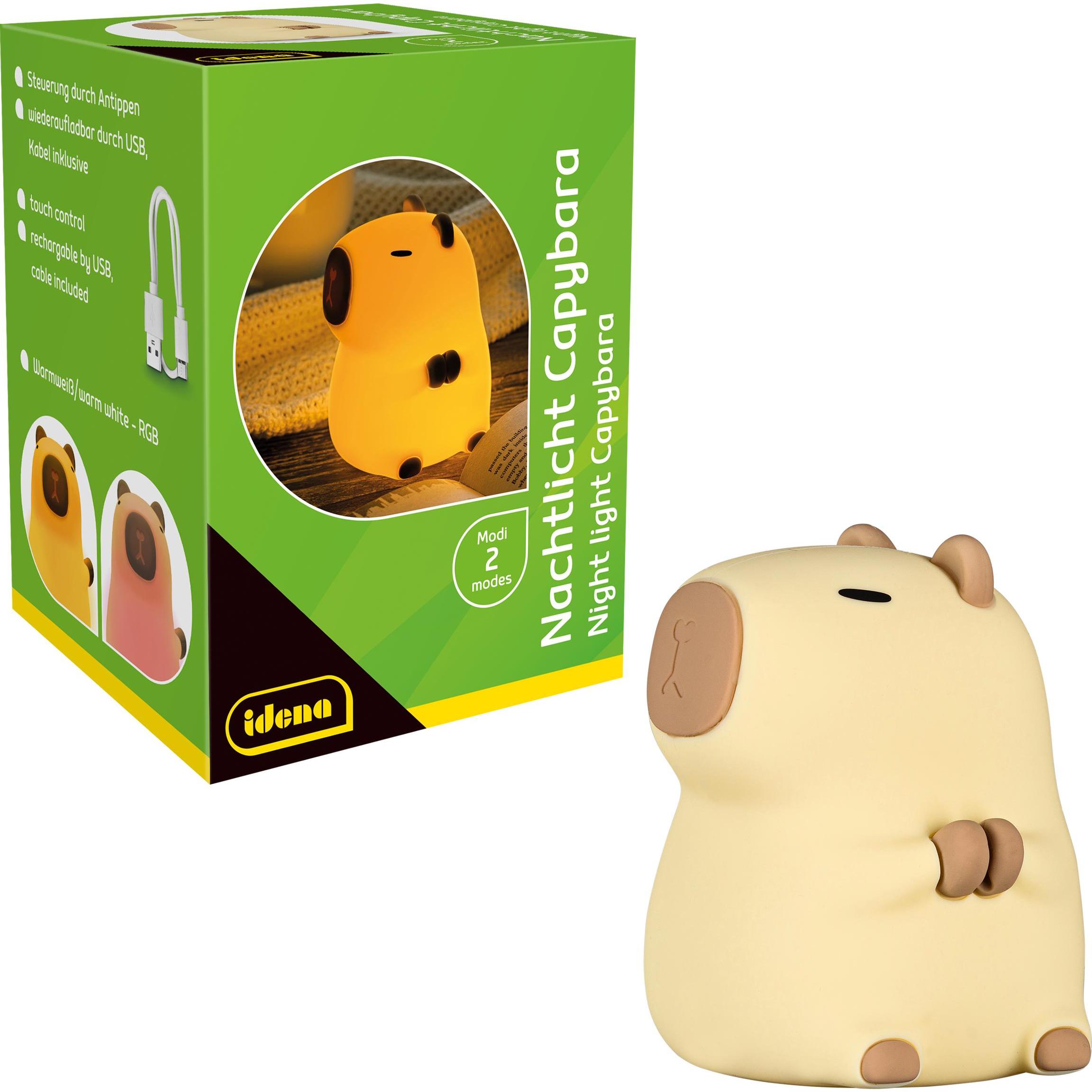 Idena, Luce notturna, LED Nachtlicht Capybara weiss 11cm USB Lithium Ionen Akku