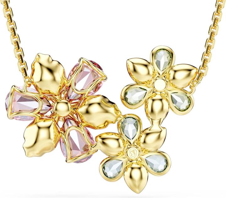 Actual product image Swarovski Idyllia Halskette Verschiedene Schliffe Blume Mehrfarbig Gold (Swarovski Metal)