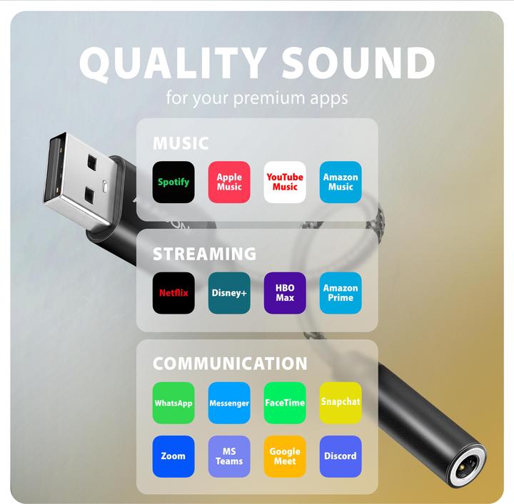 Produktbild Axagon ADA-HA, USB-A na 3.5mm jack Hi-Res DAC audio adaptér, 384kHz/32bit, stereo
