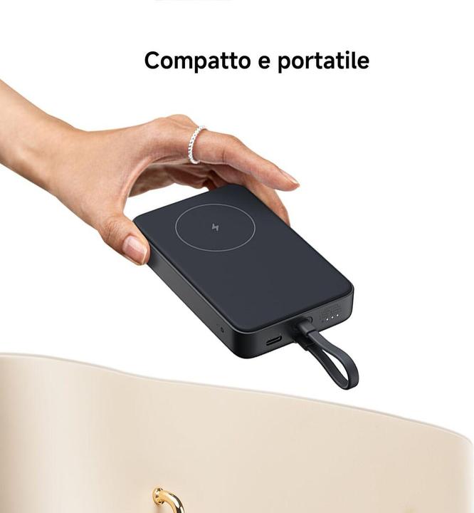 Actual product image Xiaomi 33W Magnetic Power Bank 10000mAh Gray (Integrated Cable) (10000 mAh, 33 W, 37 Wh)