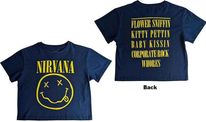 Produktbild Nirvana Yellow Happy Face Flower Sniffin Crop Top (Girlie) (M)