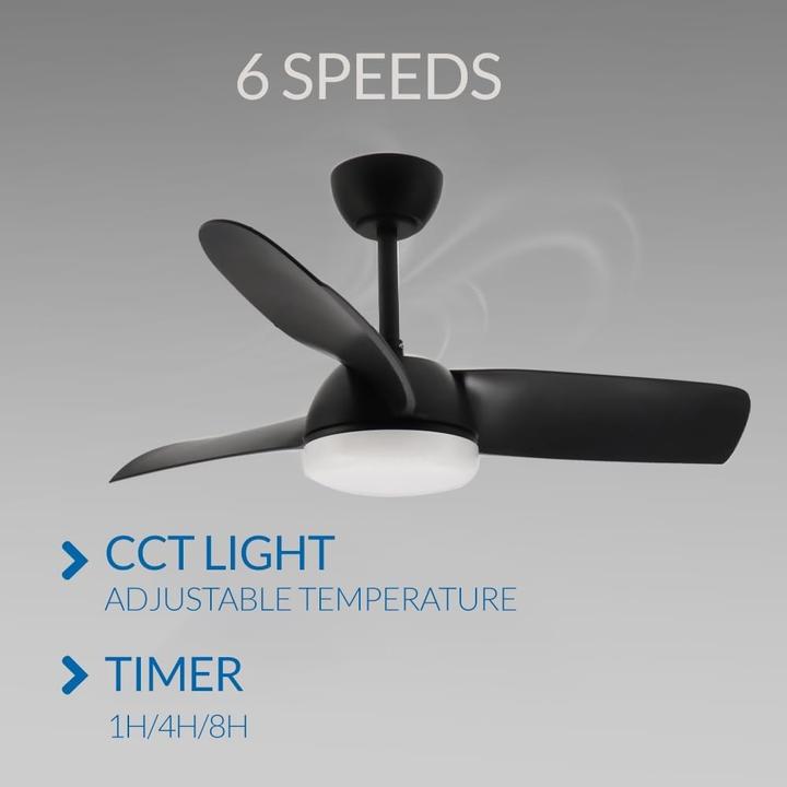 Produktbild M Mimotec Ceiling Fan with LED Light, Remote Control, 6 Speeds, Silent DC Motor, Summer-Winter Function, Timer