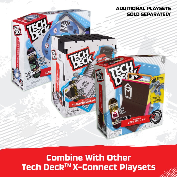 Produktbild Spin Master Tech Deck, Pyramid Shredder, X-Connect Park Creator, anpassbares und aufbaubares Rampenset mit Finge