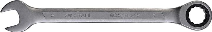 Actual product image SW-Stahl 03510L-15 Fork ring ratchet spanner 15 mm I fine-toothed with 72 teeth I open-end spanner with (15 mm)