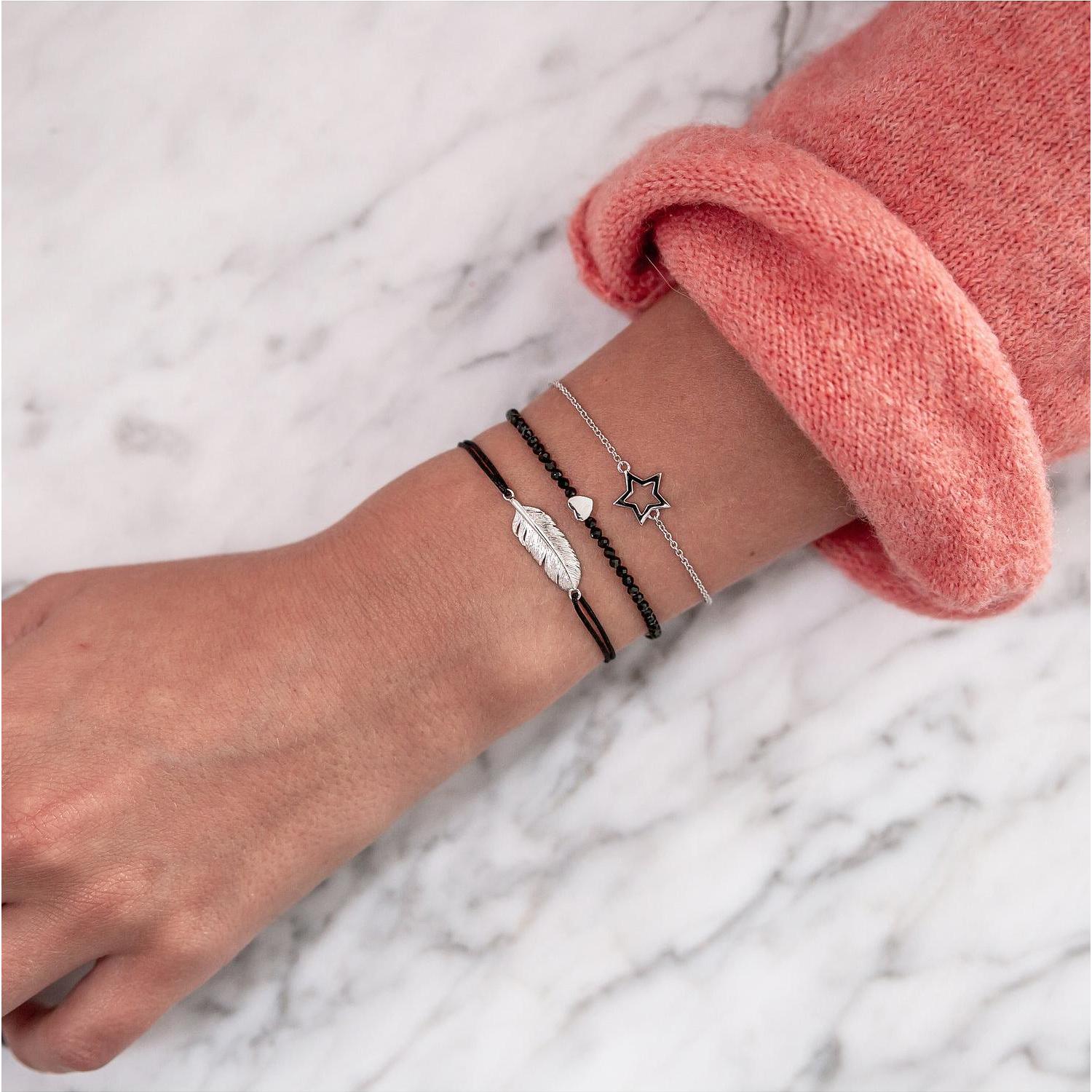 Thumbnail - Glanzstücke München, Armschmuck, Damen Feder Sterling Silber silber 15,0 - 22,0 cm, flexibel einstellbar - 8184, (22 cm,...