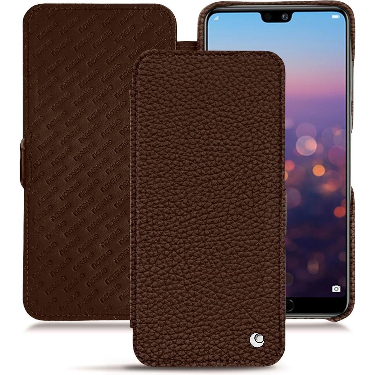 Noreve Lederschutzhülle horizontal (Huawei P20 Pro), Smartphone Hülle, Braun