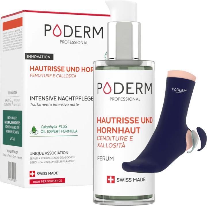 Produktbild Poderm Serum Hautrisse und Hornhaut + 1 Paar Gelsocken (Hornhautentferner, 710.03 ml)
