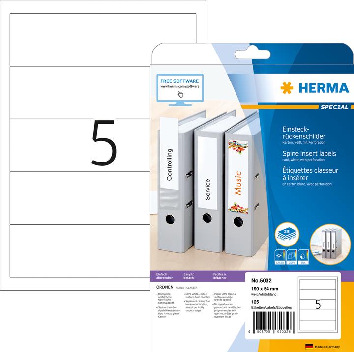 Actual product image HERMA Folder spine labels A4