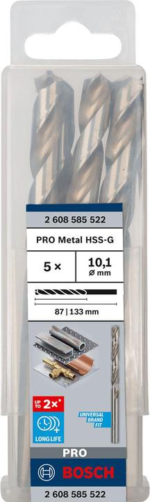 Image du produit Bosch Professional Zubehör Foret hélicoïdal PRO Metal HSS-G, 10,1 x 87 x 133 mm (10,1 mm)