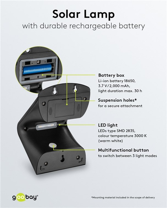Image du produit Goobay LED solaire (400 lm, IP65)