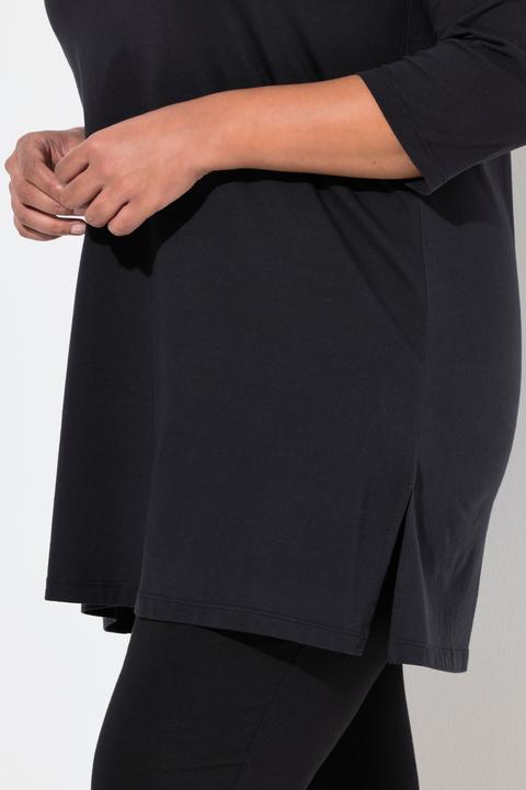 Produktbild Ulla Popken Longshirt, A-Linie, Rundhalsausschnitt, 3/4-Arm (56)