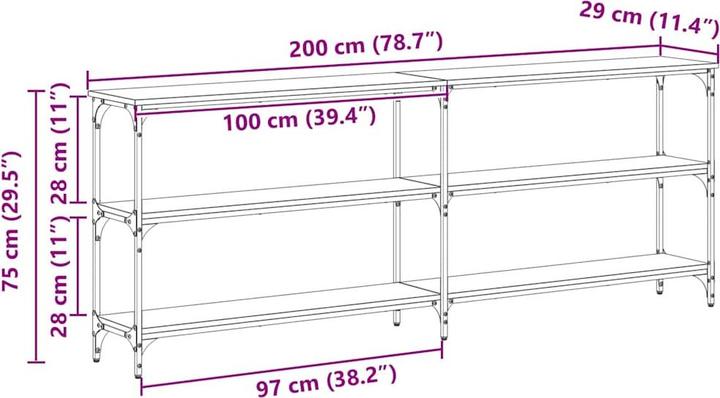Produktbild vidaXL Konsole Tisch (200 x 29 x 75 cm)