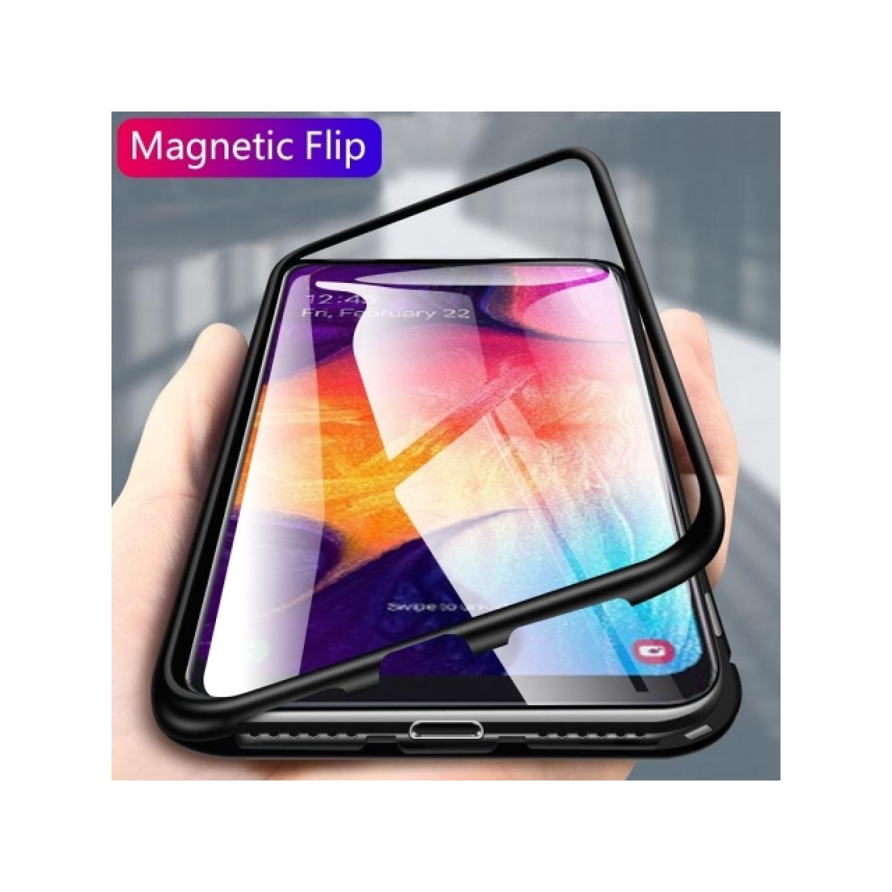 Thumbnail - G-Case Samsung Galaxy A70 Aluminium Magnetic Glass Backcover Hülle (Samsung Galaxy A70), Smartphone Hülle, Schwarz