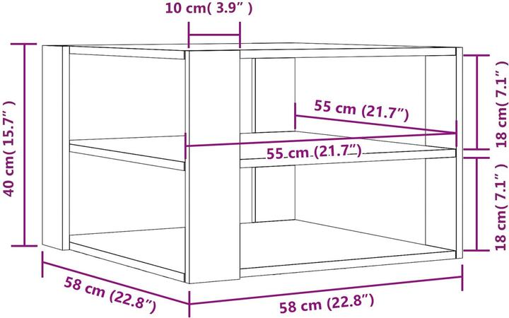 Immagine prodotto vidaXL Tavolino da caffè (58 x 58 x 40 cm)