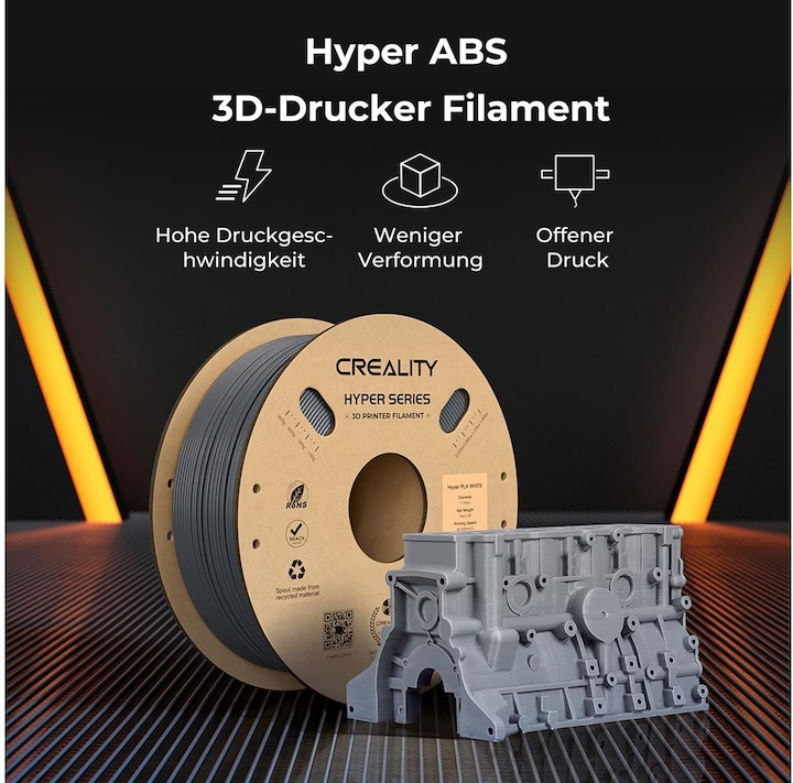Actual product image Creality Hyper (ABS, 1.75 mm, 1000 g, Grey)