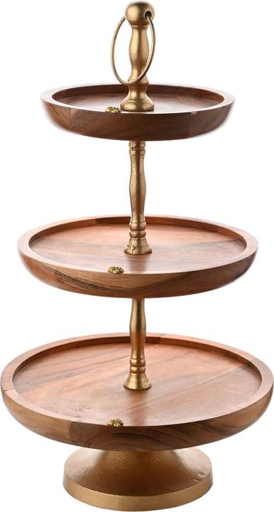 Actual product image Hestia Acacia 3 Tier Cake Stand